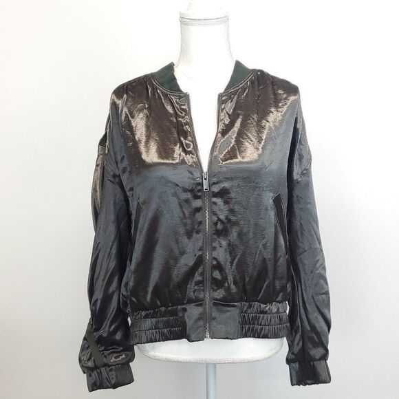 Free People Movement Relay Zip Up Satin Knit Collared Jacket - Picture 5 of 16